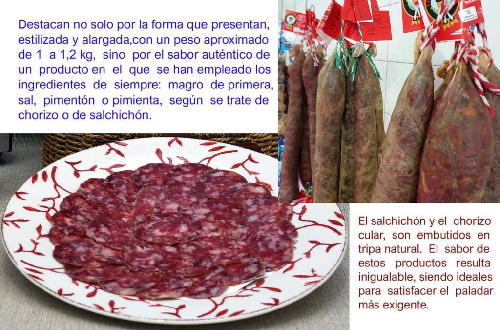 Chorizo y salchichón cular de Industrias Cárnicas El Bellotero.