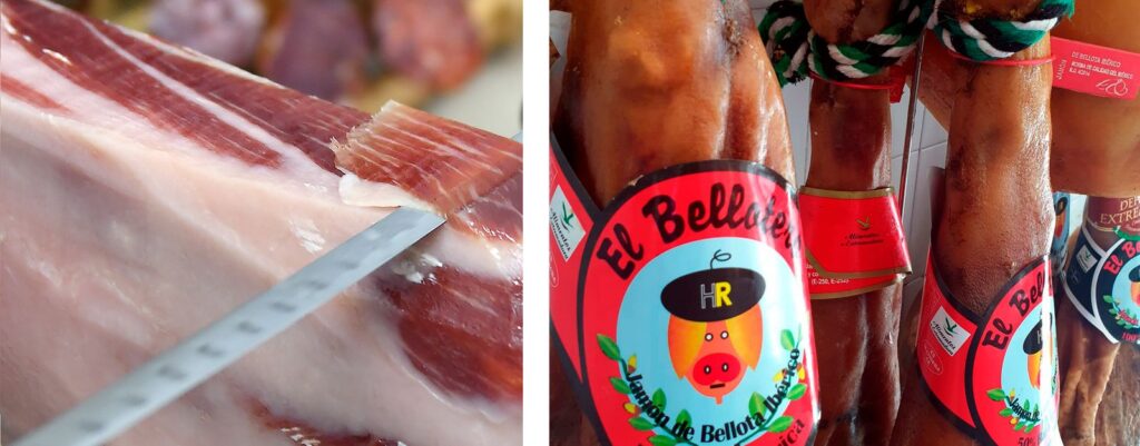 Jamón ibérico de bellota 75% raza ibérica con denominación de origen Dehesa de Extremadura de Industrias Cárnicas El Bellotero.